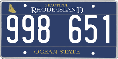 RI license plate 998651