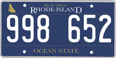 RI license plate 998652