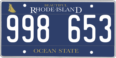 RI license plate 998653