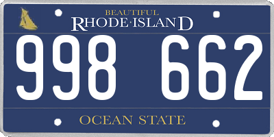 RI license plate 998662