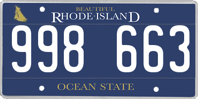 RI license plate 998663