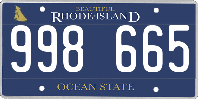 RI license plate 998665