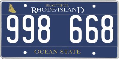 RI license plate 998668