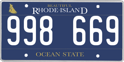 RI license plate 998669