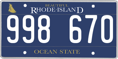 RI license plate 998670