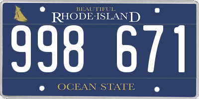 RI license plate 998671