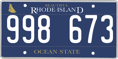 RI license plate 998673