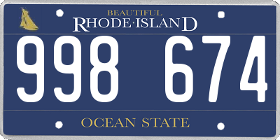 RI license plate 998674