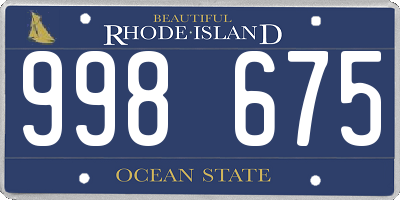 RI license plate 998675