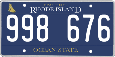 RI license plate 998676