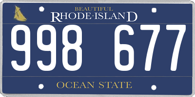 RI license plate 998677