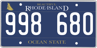 RI license plate 998680