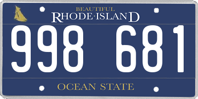 RI license plate 998681