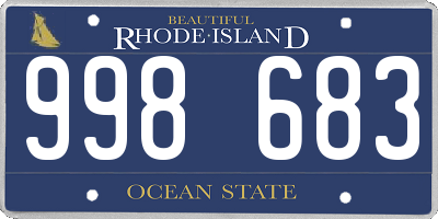 RI license plate 998683