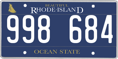 RI license plate 998684