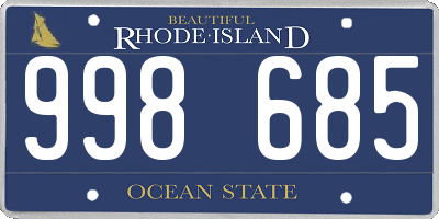 RI license plate 998685