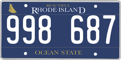 RI license plate 998687