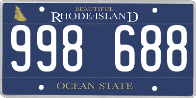 RI license plate 998688