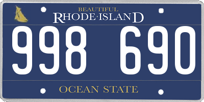 RI license plate 998690