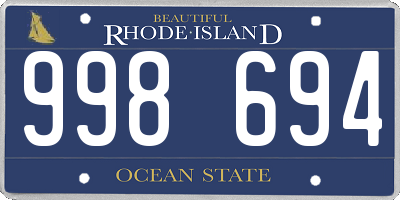 RI license plate 998694