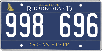 RI license plate 998696