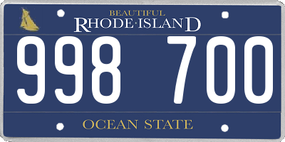 RI license plate 998700