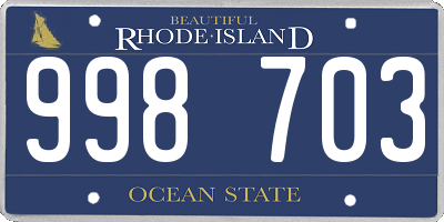 RI license plate 998703