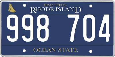 RI license plate 998704