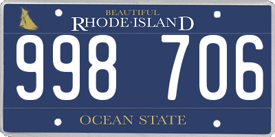 RI license plate 998706