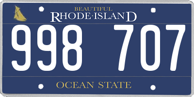 RI license plate 998707