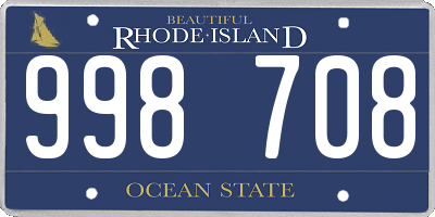 RI license plate 998708