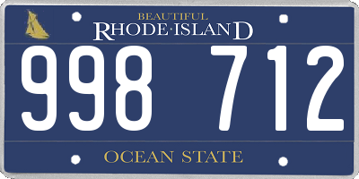 RI license plate 998712