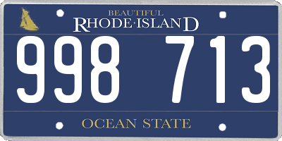 RI license plate 998713