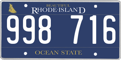 RI license plate 998716