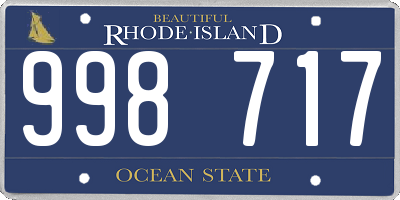 RI license plate 998717