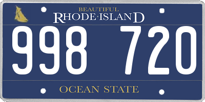 RI license plate 998720