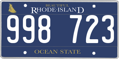 RI license plate 998723