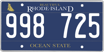 RI license plate 998725