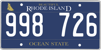 RI license plate 998726