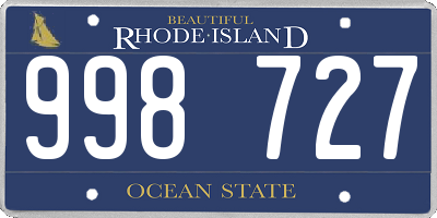 RI license plate 998727