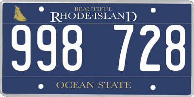 RI license plate 998728