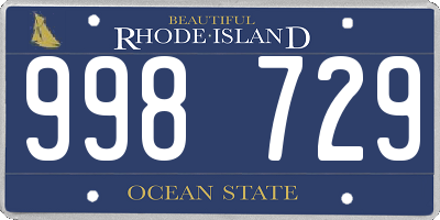 RI license plate 998729