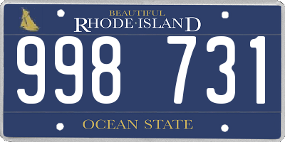 RI license plate 998731