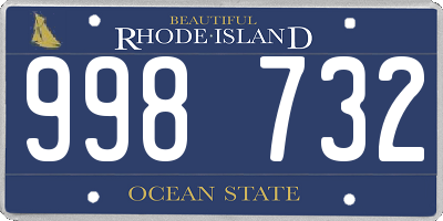 RI license plate 998732