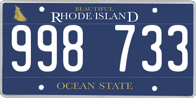 RI license plate 998733