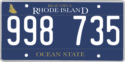 RI license plate 998735