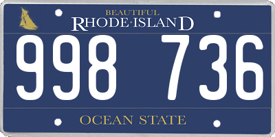 RI license plate 998736