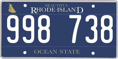 RI license plate 998738