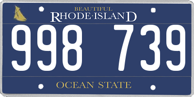 RI license plate 998739