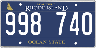 RI license plate 998740